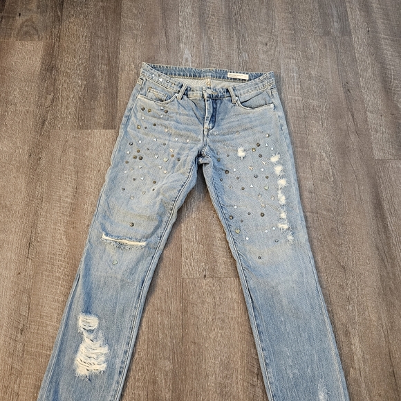 Blanknyc Star Studded Crop Jean Light wash Sz 26 - Picture 10 of 14